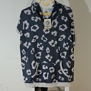 Stylish Women's Navy Leopard Hoodie